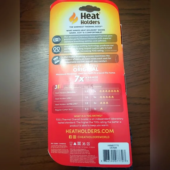 Heat Holders Mens Lined Thermal Socks Blue Size 7-12 - Picture 2 of 2